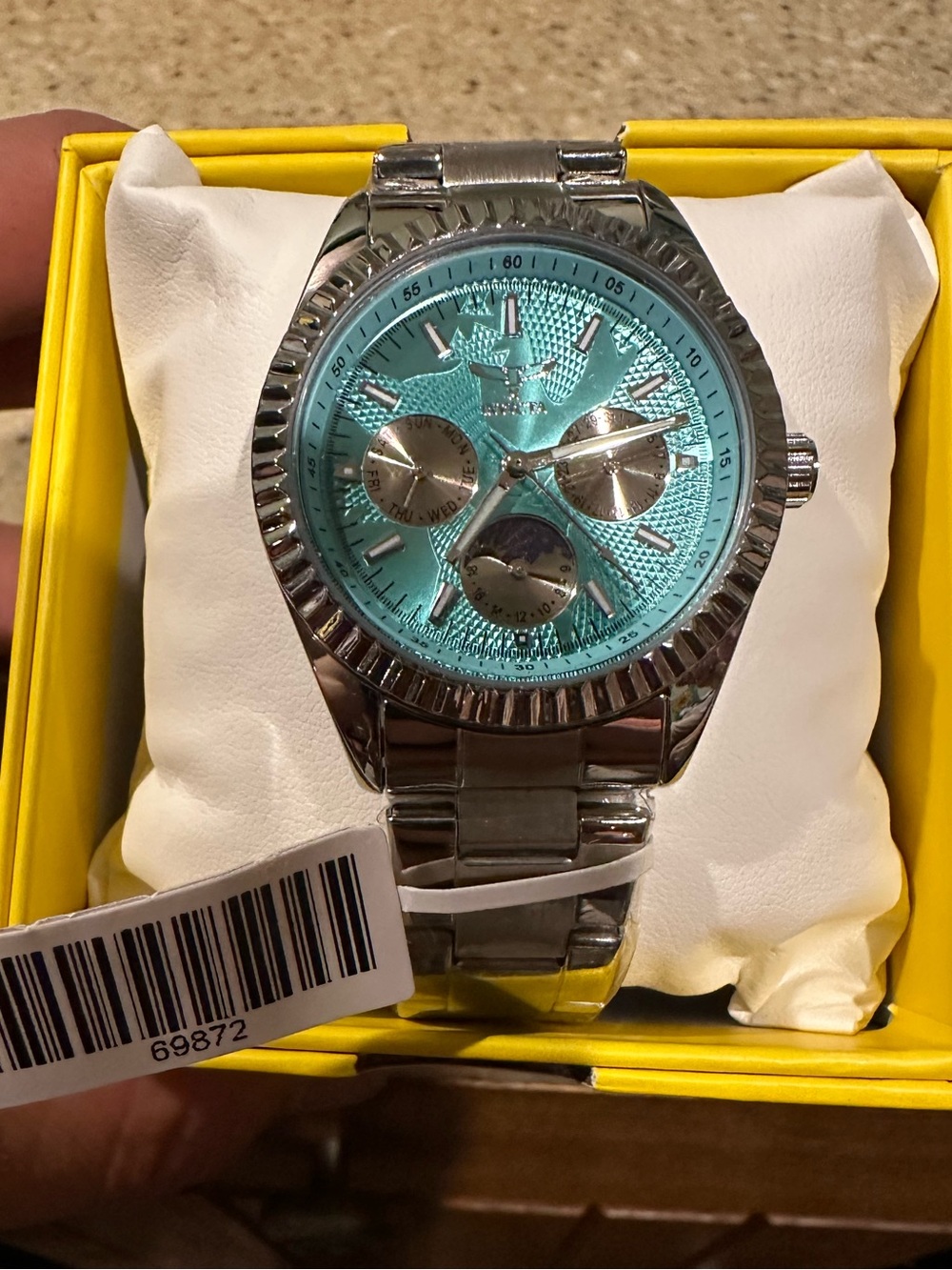 Invicta unisex 38mm Stainless Steel Watch with Turquoise Dial